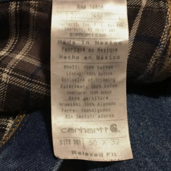 50x32 CARHARTT 8172 DST RELAXED FIT MED WASH BIG/TALL WORK DENIM JEANS IG 812 - Picture 12 of 12